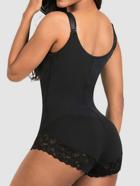 Full Size Lace Detail Wide Strap Shaping Bodysuit