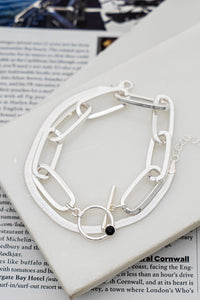 Chunky Chain and Herringbone Chain Bracelet Set