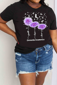 Simply Love Full Size DEMENTIA AWARENESS Graphic Cotton Tee