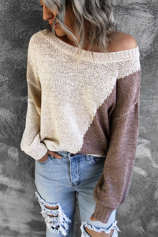 Block Color Sweater - Colorblock Knitted Sweater | Zagari Essentials